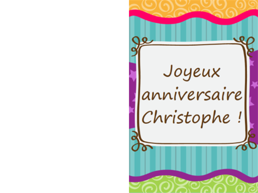 modèle carte anniversaire word Carte D Anniversaire Etoiles Et Bandes Enfants Mi Plie modèle carte anniversaire word