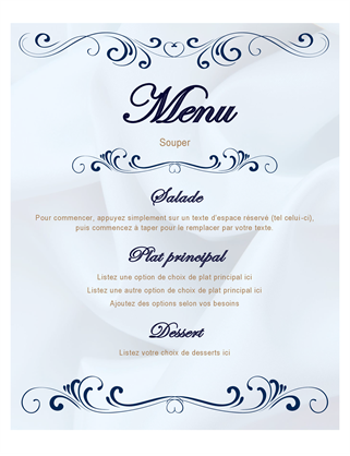 Menu parchemin pour souper Menu parchemin pour souper