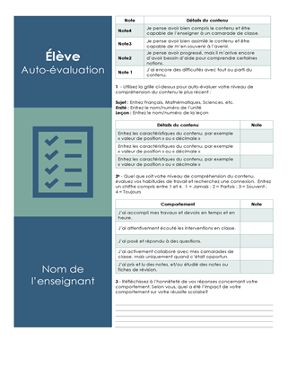 Student academic self-assessment Student academic self-assessment