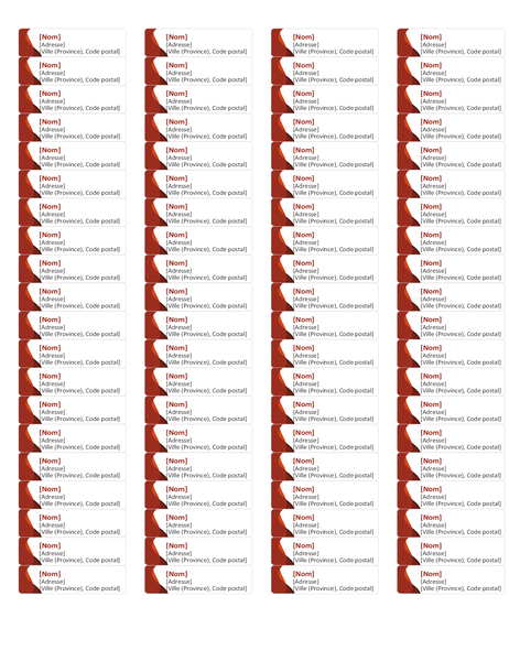 Étiquettes Dérive (80 par page) Étiquettes Dérive (80 par page)