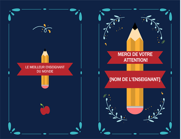 Carte de remerciement pour les enseignants Carte de remerciement pour les enseignants