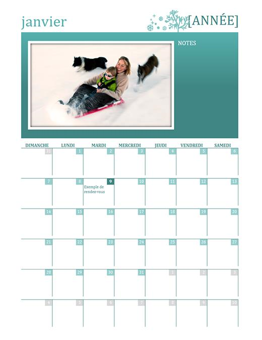 Calendrier familial par saisons (universel, Dim-Sam) Calendrier familial par saisons (universel, Dim-Sam)