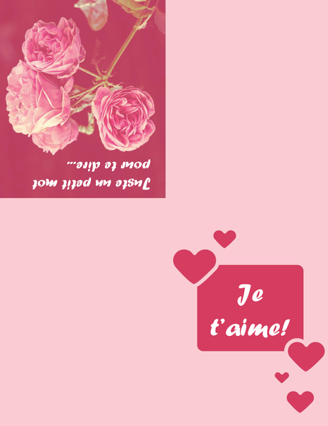Carte romantique (pliable en quatre) Carte romantique (pliable en quatre)