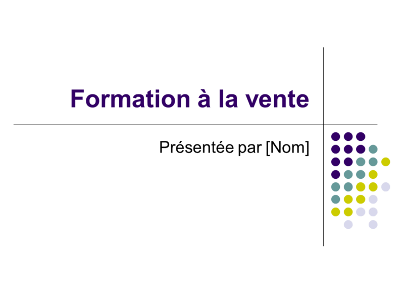 Diapositives de formation à la vente Diapositives de formation à la vente