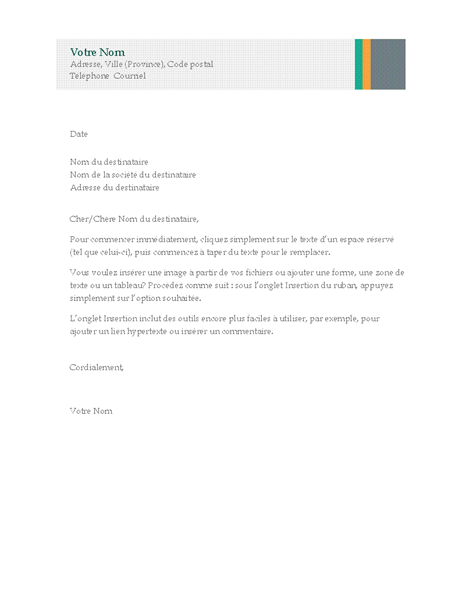 Lettre commerciale (création Commercial rayures) Lettre commerciale (création Commercial rayures)