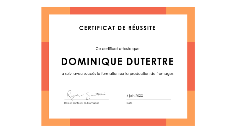 Certificat de réussite (bleu) Certificat de réussite (bleu)