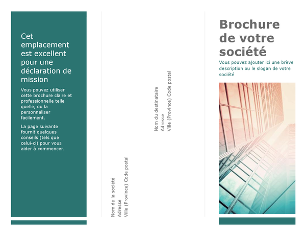 Brochure en trois volets (bleue)