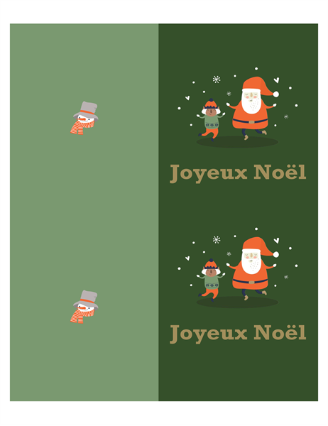 Cartes de Noël (conception Esprit de Noël, 2 par page, pour support papier Avery) Cartes de Noël (conception Esprit de Noël, 2 par page, pour support papier Avery)