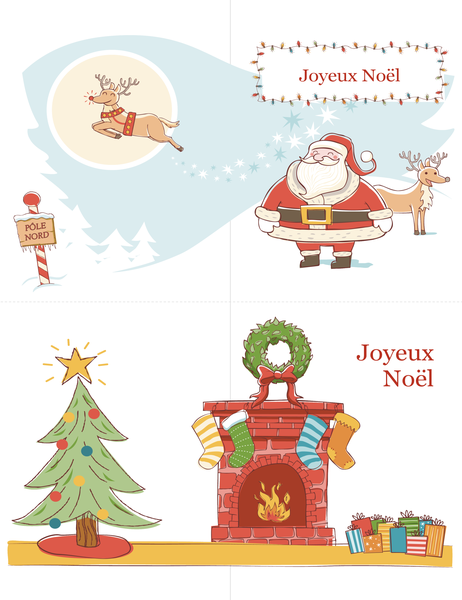 Cartes de Noël (conception Esprit de Noël, 2 par page) Cartes de Noël (conception Esprit de Noël, 2 par page)