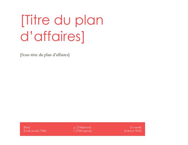 Plan d'affaires Plan d'affaires