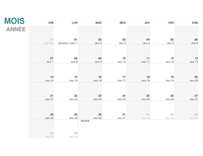 Calendrier julien (n'importe quelle année) Calendrier julien (n'importe quelle année)