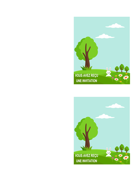 Invitation à une fête printanière (2 par page, compatible avec les références Avery 5315 et similaires) Invitation à une fête printanière (2 par page, compatible avec les références Avery 5315 et similaires)