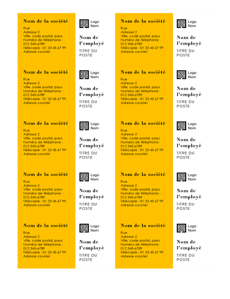 Cartes de visite (conception Barres, 10 par page) Cartes de visite (conception Barres, 10 par page)