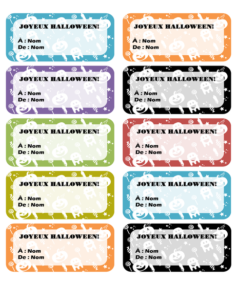 Étiquettes d’Halloween (10 par page) Étiquettes d’Halloween (10 par page)