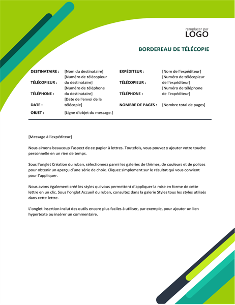 Borderau de télécopie Capsules modernes Borderau de télécopie Capsules modernes
