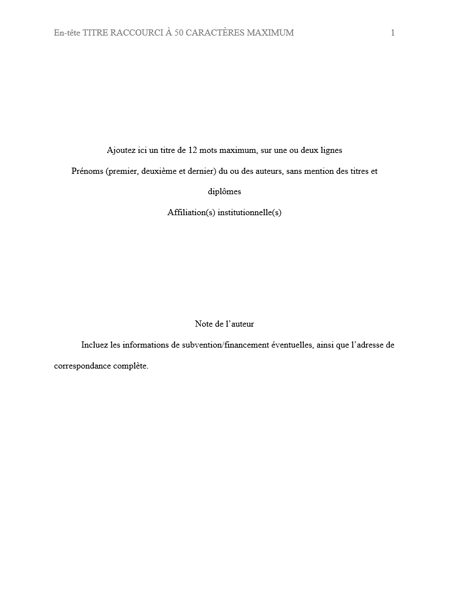 Document de style APA