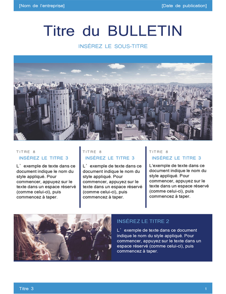 Bulletin d’information avec en-têtes Bulletin d’information avec en-têtes