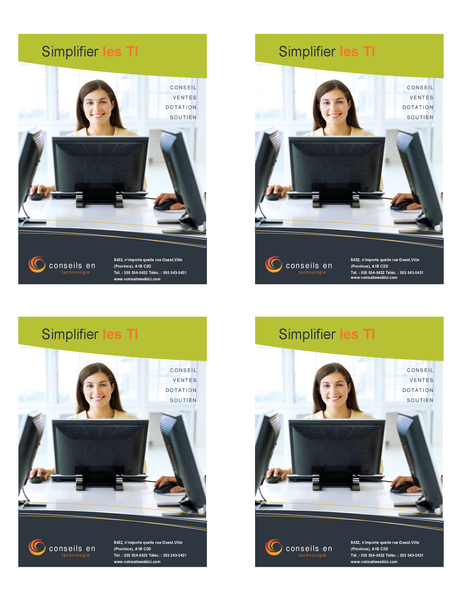 Prospectus d'entreprise en technologie (quart de page, 4 par page) Prospectus d'entreprise en technologie (quart de page, 4 par page)