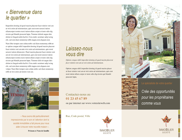 Brochure d'entreprise immobilière (dépliant à trois pages) Brochure d'entreprise immobilière (dépliant à trois pages)