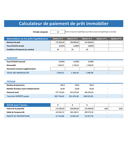 Calculateur de paiement pour les prêts hypothécaires Calculateur de paiement pour les prêts hypothécaires