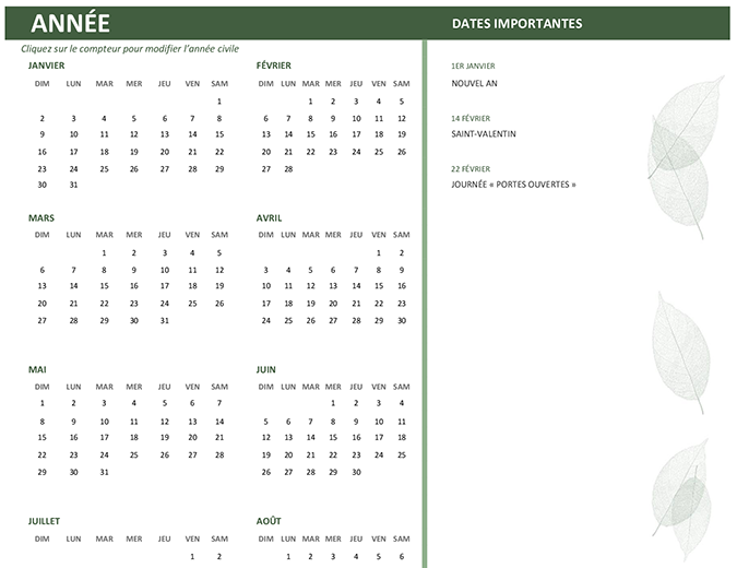 Calendrier professionnel (n’importe quelle année, dim. au sam.) Calendrier professionnel (n’importe quelle année, dim. au sam.)