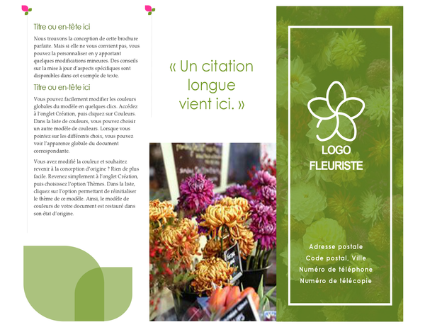 Brochure fleuriste Brochure fleuriste