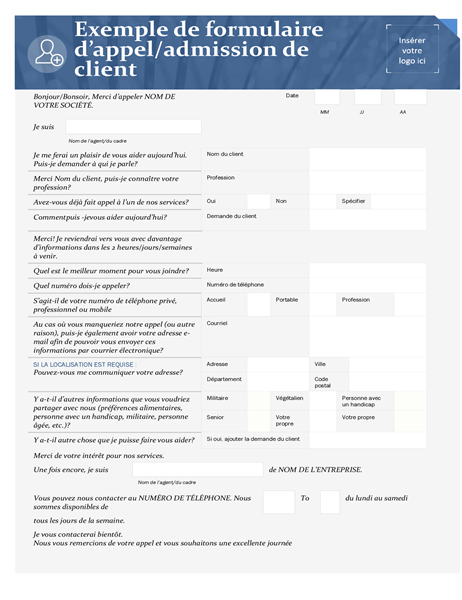 Script d’ajout de client pour les petites entreprises Script d’ajout de client pour les petites entreprises