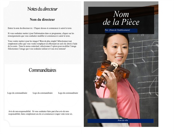 Programme de spectacle scolaire Programme de spectacle scolaire