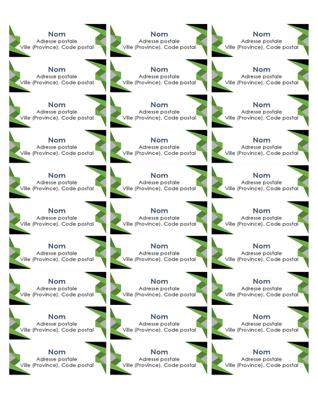 Étiquettes triangulaires (30 par page) Étiquettes triangulaires (30 par page)