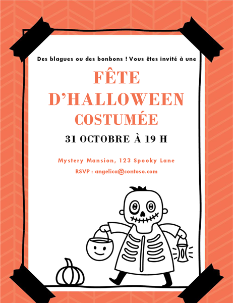 Invitation Squelette d'Halloween Invitation Squelette d'Halloween