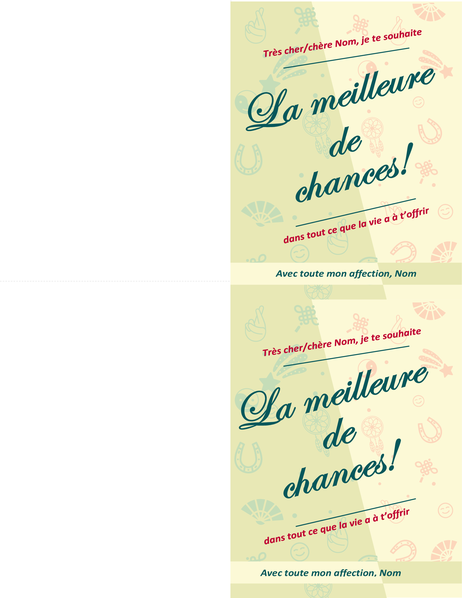 Carte Bonne chance Carte Bonne chance