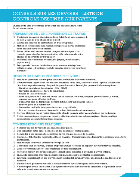 Conseils pour les devoirs Conseils pour les devoirs