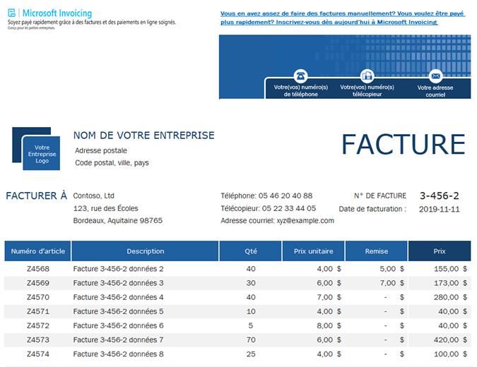 Outil de suivi de facture de vente avec Microsoft Invoicing Outil de suivi de facture de vente avec Microsoft Invoicing
