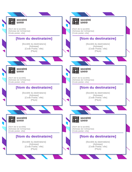 Étiquettes graphiques violettes (6 par page) Étiquettes graphiques violettes (6 par page)