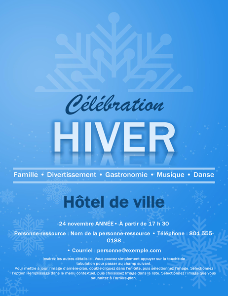 Prospectus d’événement avec des flocons Prospectus d’événement avec des flocons