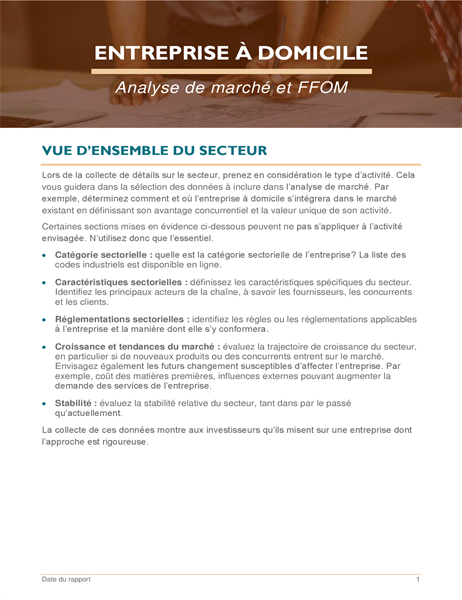Analyse de marché et FFPM pour petite entreprise Analyse de marché et FFPM pour petite entreprise