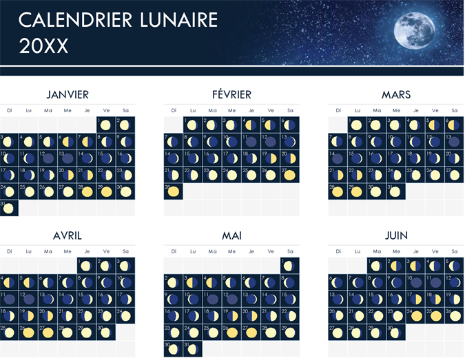 Phases du calendrier lunaire Phases du calendrier lunaire
