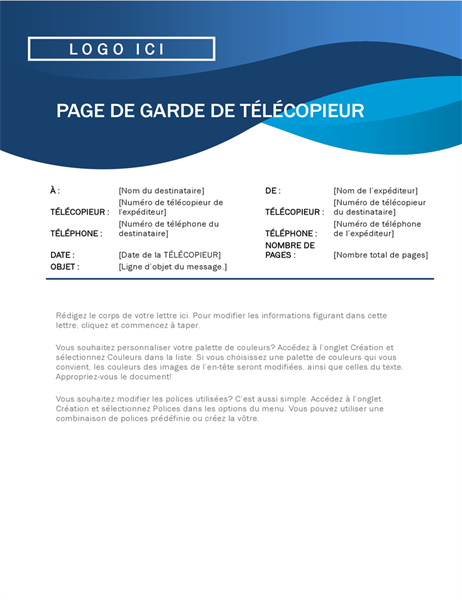 Télécopie Courbe bleue Télécopie Courbe bleue