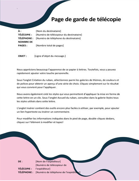 Page de garde de télécopie Formes organiques Page de garde de télécopie Formes organiques