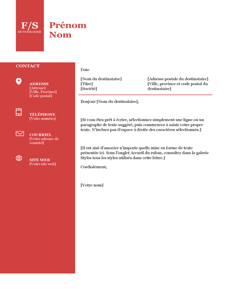 Lettre de motivation Monogramme gras Lettre de motivation Monogramme gras