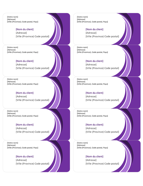 Étiquettes d’expédition violettes (10 par page) Étiquettes d’expédition violettes (10 par page)