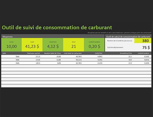 Outil de suivi de consommation de carburant