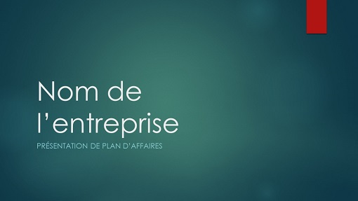 Présentation de plan d’affaires (vert ionisé, grand écran)