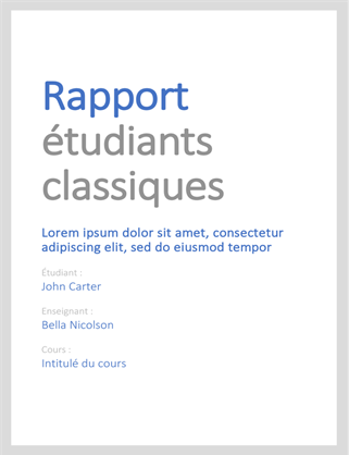 Bulletin d’élèves classique Bulletin d’élèves classique