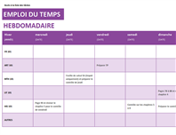 Modèle horaire de travail excel