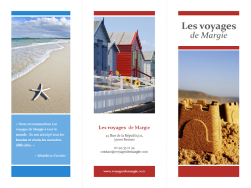 Dreifach gefaltete Reisebroschüre (Rot, Gold, Blau) Dreifach gefaltete Reisebroschüre (Rot, Gold, Blau)