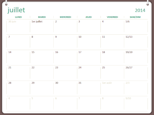 Calendrier scolaire 2014-2015 (juillet-juin) Calendrier scolaire 2014-2015 (juillet-juin)