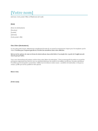 Lettre commerciale formelle - Office Templates