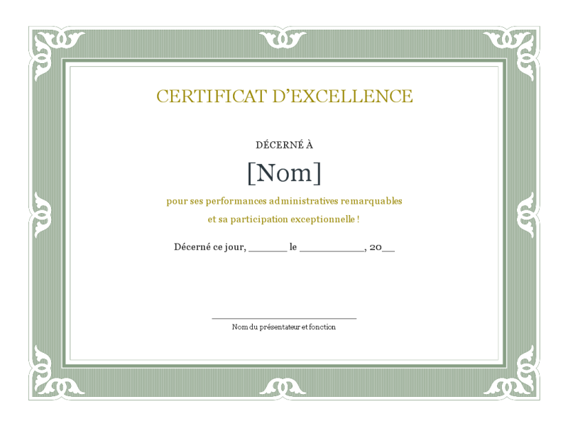 Certificat coupons gratuits