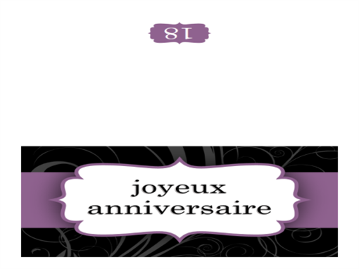 Carte d’anniversaire (ruban violet, deux volets) Carte d’anniversaire (ruban violet, deux volets)